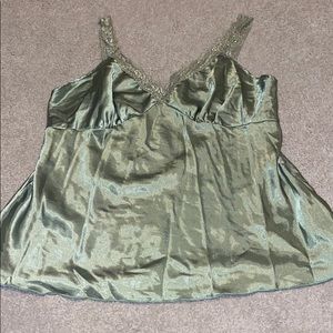 sage green silk tank